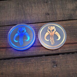 The Mandalorian Mythosaur Rechargeable Color Changing Car Cup Holder Coasters